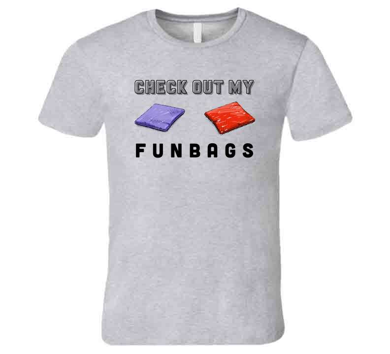 Check Out My Fun Bags Funny Cornhole Ladies T Shirt