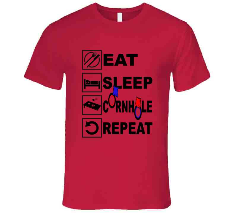 Eat Sleep Cornhole Repeat Favorite Pastime Game Sport Raglan T Shirt