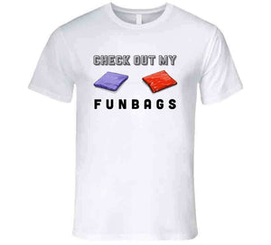 Check Out My Fun Bags Funny Cornhole Ladies T Shirt