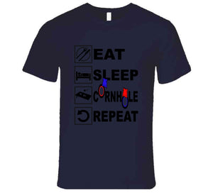 Eat Sleep Cornhole Repeat Favorite Pastime Game Sport Raglan T Shirt