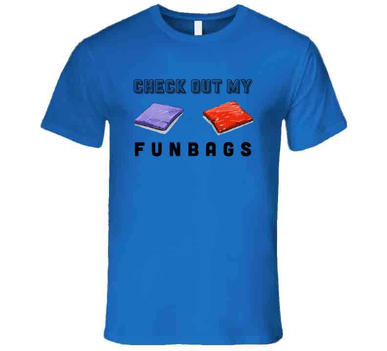 Check Out My Fun Bags Funny Cornhole Ladies T Shirt