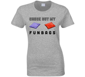 Check Out My Fun Bags Funny Cornhole Ladies T Shirt