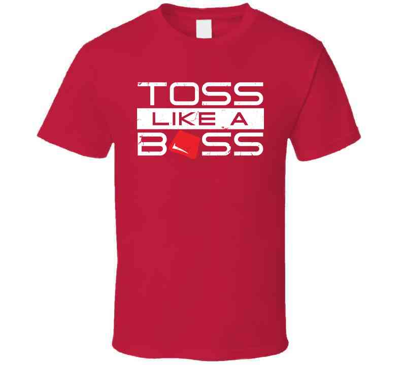 Toss Like A Boss Funny Cornhole T Shirt